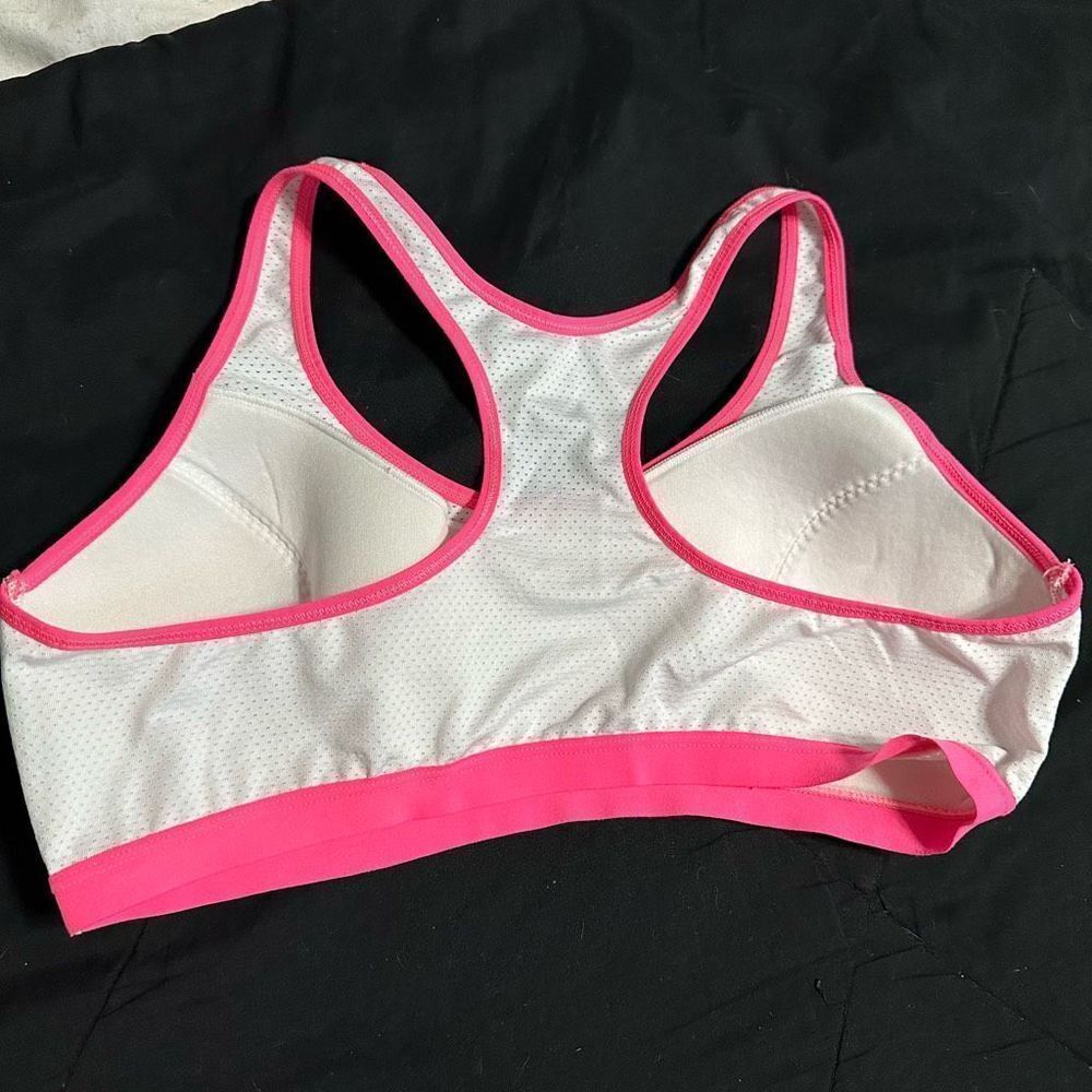 Danskin neon pink/white sports bra , padding is not removable - Picture 3 of 5